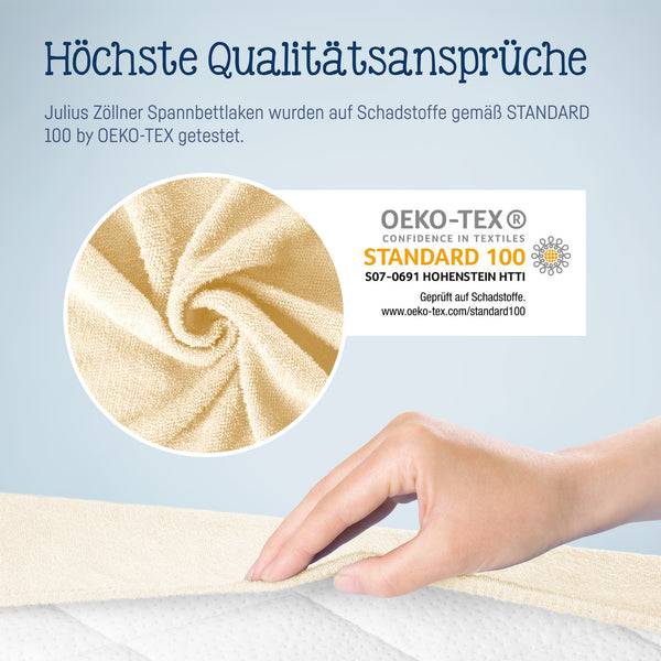 Julius Zöllner Fottee Spannbettlaken für Babymatratzen 60x120 bis 70x140cm, Ecru Exklusive Angebote