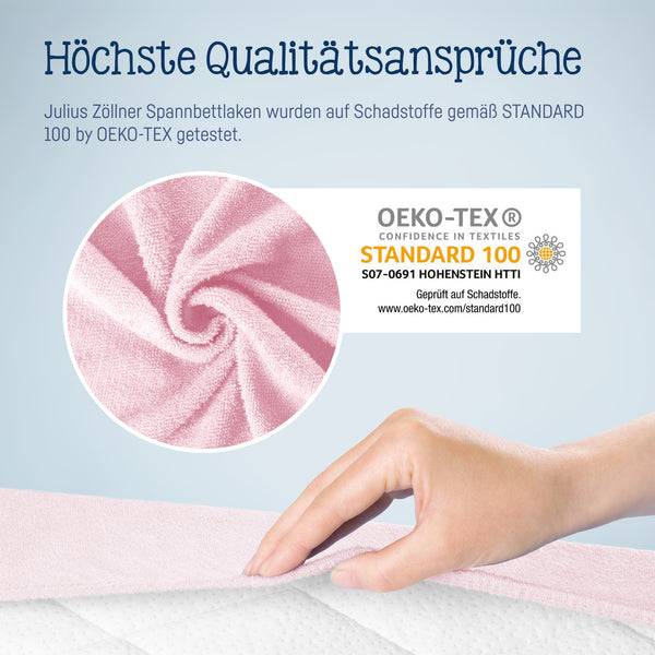 Julius Zöllner Fottee Spannbettlaken für Babymatratzen 60x120 bis 70x140cm, Rosa Große Rabatte