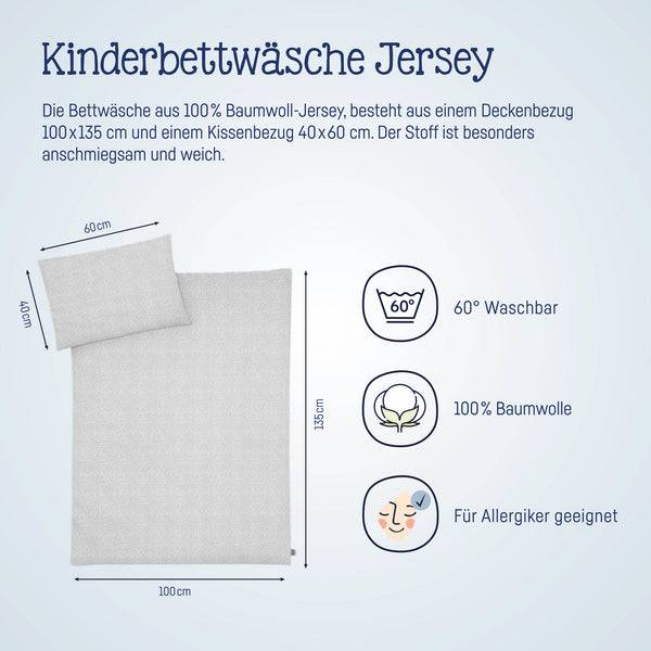 Julius Zöllner Jersey Bettwäsche Tiny Squares Grey Auslauf
