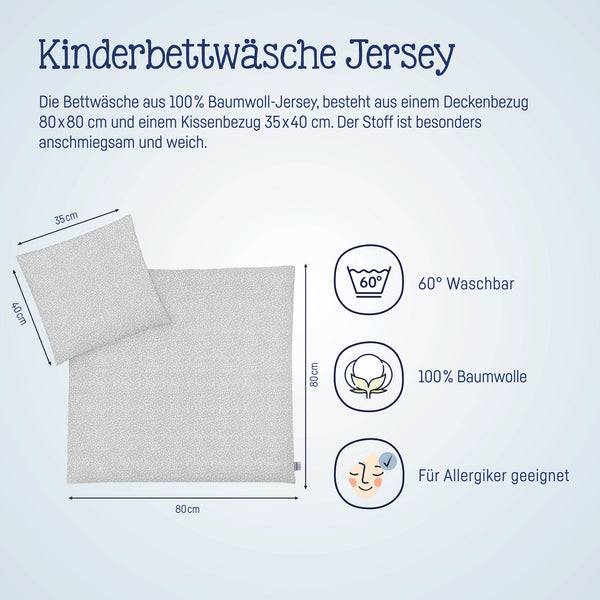 Julius Zöllner Jersey Bettwäsche Tiny Squares Grey Auslauf