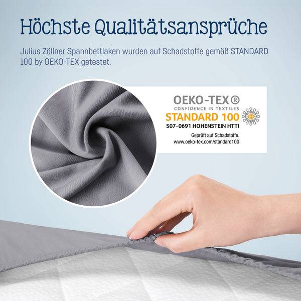 Julius Zöllner Jersey Spannbettlaken für Babymatratzen 60x120 bis 70x140cm, Anthracite Vatertagsangebot