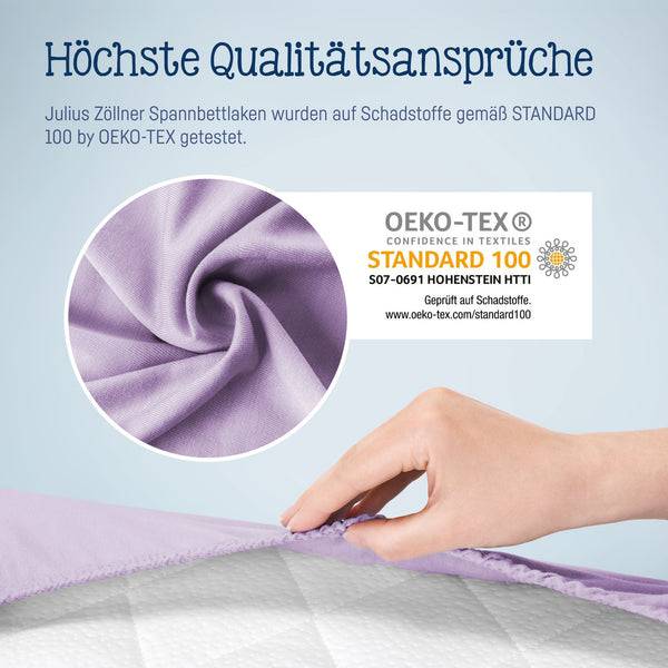 Julius Zöllner Jersey Spannbettlaken für Babymatratzen 60x120 bis 70x140cm, Flieder Jubiläumsangebot