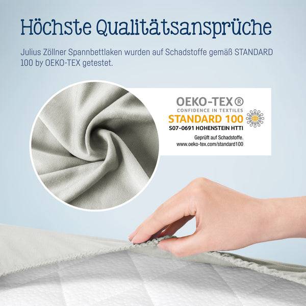 Julius Zöllner Jersey Spannbettlaken für Babymatratzen 60x120 bis 70x140cm, Hellgrau Heißer Verkauf