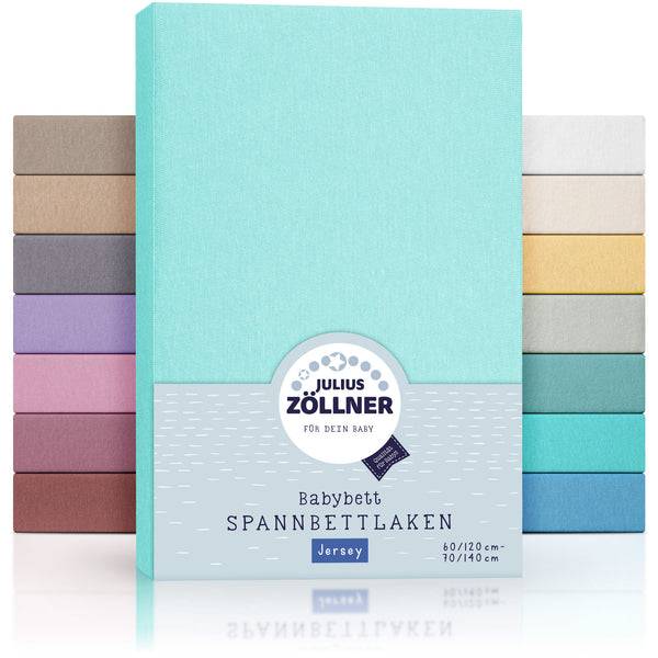 Julius Zöllner Jersey Spannbettlaken für Babymatratzen 60x120 bis 70x140cm, Mint