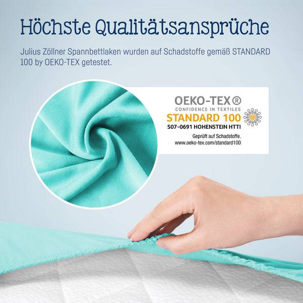 Julius Zöllner Jersey Spannbettlaken für Babymatratzen 60x120 bis 70x140cm, Mint Top Angebot