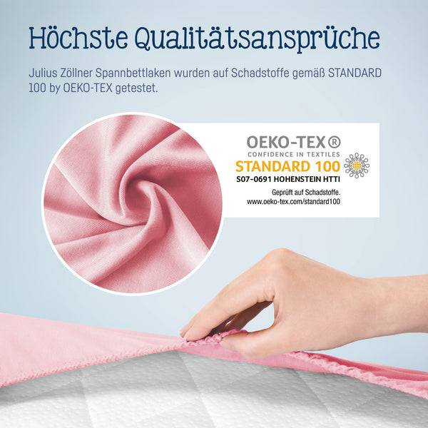 Julius Zöllner Jersey Spannbettlaken für Babymatratzen 60x120 bis 70x140cm, Rosa Neueste Mode