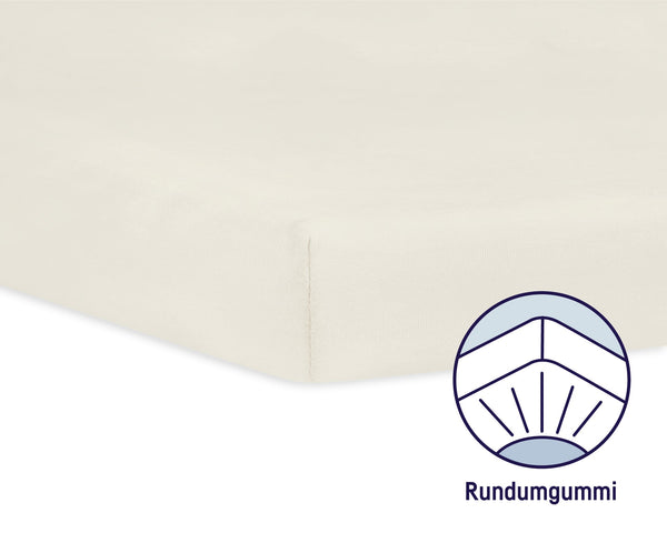 Julius Zöllner Jersey Spannbettlaken für das Beistellbettchen 50x100cm, Ecru Große Rabatte