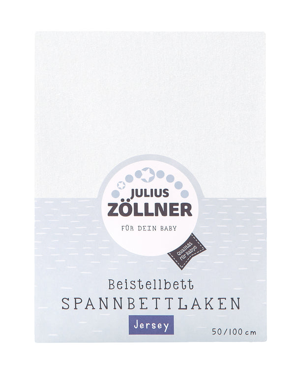 Julius Zöllner Jersey Spannbettlaken für das Beistellbettchen 50x100cm, Weiß