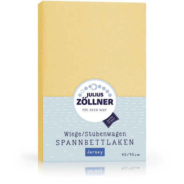 Julius Zöllner Jersey Spannbettlaken für Wiegen & Stubenwagenmatratzen 90x 40 cm, Banana
