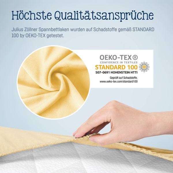 Julius Zöllner Jersey Spannbettlaken für Wiegen & Stubenwagenmatratzen 90x 40 cm, Banana Saisonale Angebote
