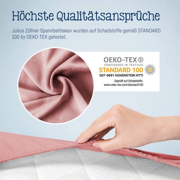 Julius Zöllner Jersey Spannbettlaken für Wiegen & Stubenwagenmatratzen 90x 40 cm, Blush Räumungsverkauf