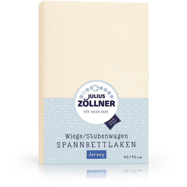 Julius Zöllner Jersey Spannbettlaken für Wiegen & Stubenwagenmatratzen 90x 40 cm, Ecru