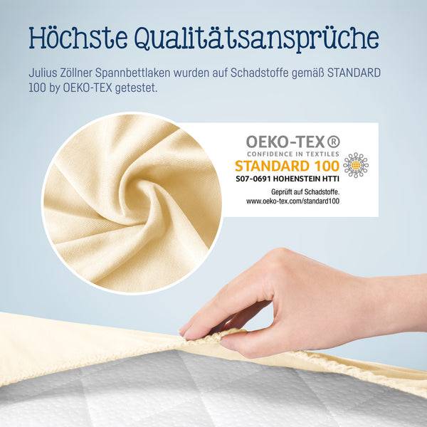 Julius Zöllner Jersey Spannbettlaken für Wiegen & Stubenwagenmatratzen 90x 40 cm, Ecru Kauf eins, bekomm eins gratis