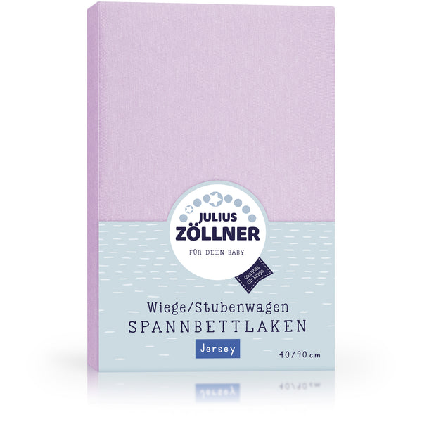 Julius Zöllner Jersey Spannbettlaken für Wiegen & Stubenwagenmatratzen 90x 40 cm, Flieder