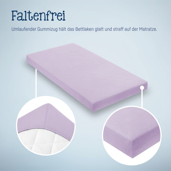 Julius Zöllner Jersey Spannbettlaken für Wiegen & Stubenwagenmatratzen 90x 40 cm, Flieder Tägliche Deals