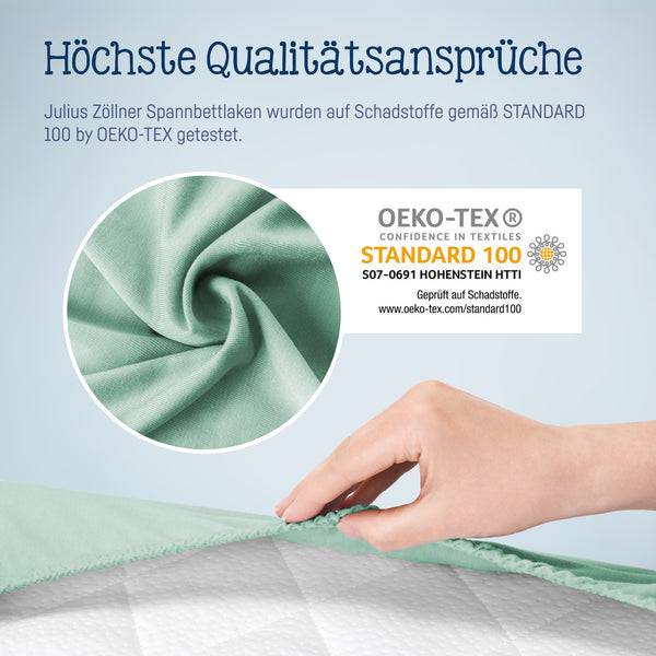 Julius Zöllner Jersey Spannbettlaken für Wiegen & Stubenwagenmatratzen 90x 40 cm, Salbei Tiefpreis