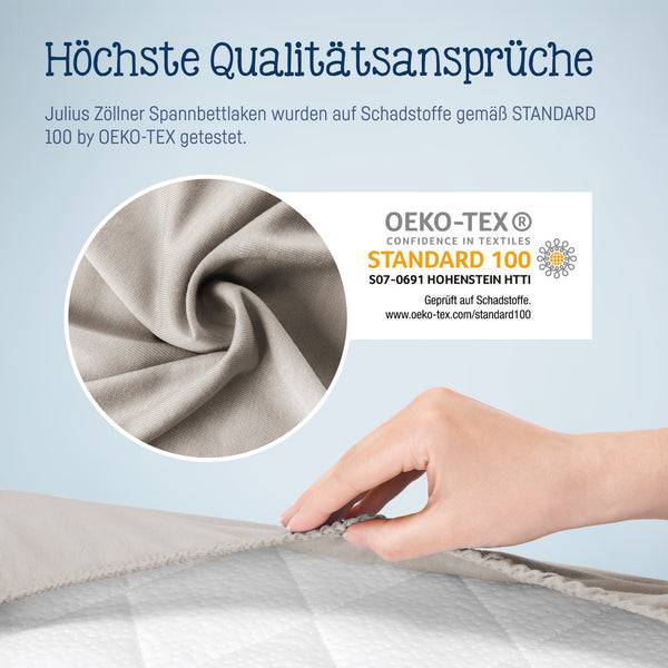 Julius Zöllner Jersey Spannbettlaken für Wiegen & Stubenwagenmatratzen 90x 40 cm, taupe Super Sparpreis