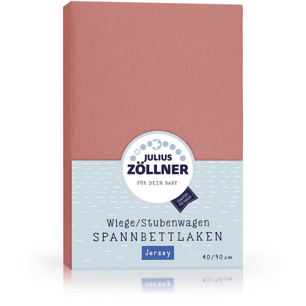 Julius Zöllner Jersey Spannbettlaken für Wiegen & Stubenwagenmatratzen 90x 40 cm, Terra