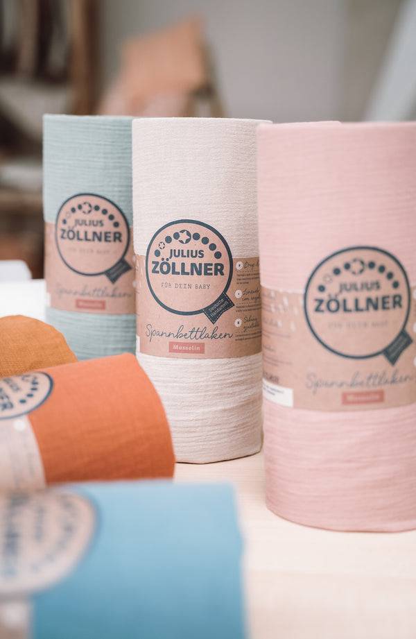 Julius Zöllner Musselin Spannbettlaken, Sand Fabrikladen
