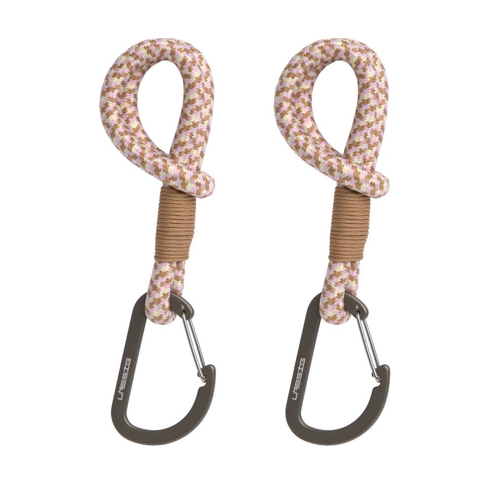 Lässig Kinderwagenhaken 2er Set - Karabiner, Beige Vanille Sonderangebot der Fabrik