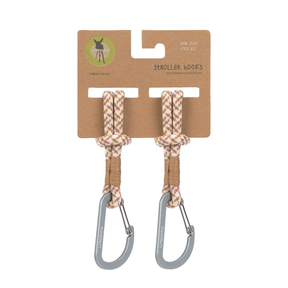 Lässig Kinderwagenhaken 2er Set - Karabiner, Beige Vanille Sonderangebot der Fabrik