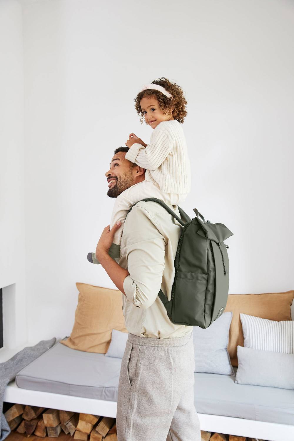 Lässig Wickelrucksack - Rolltop Up Backpack, Oliv Super Rabatt