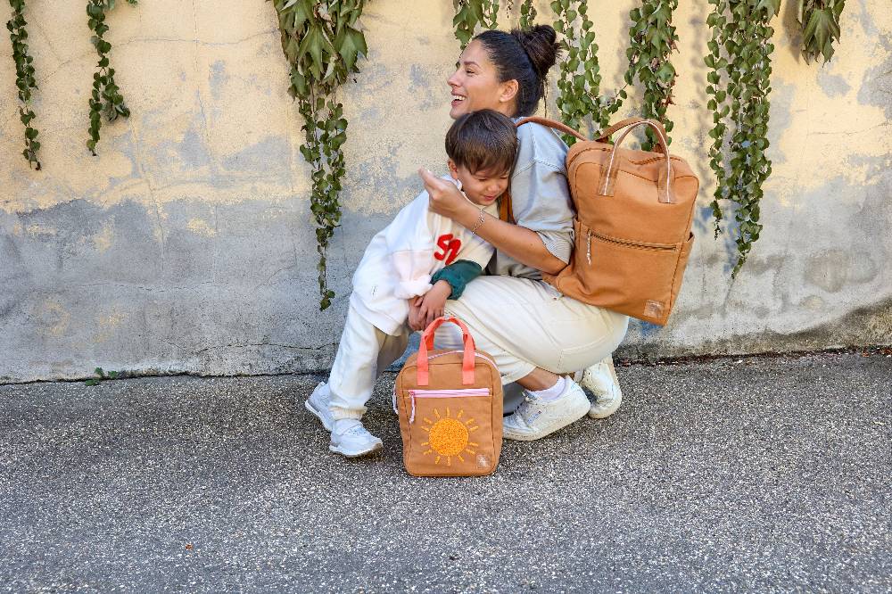 Lässig Wickelrucksack Square Little One & Me - Big, Karamell Clearance-Verkauf