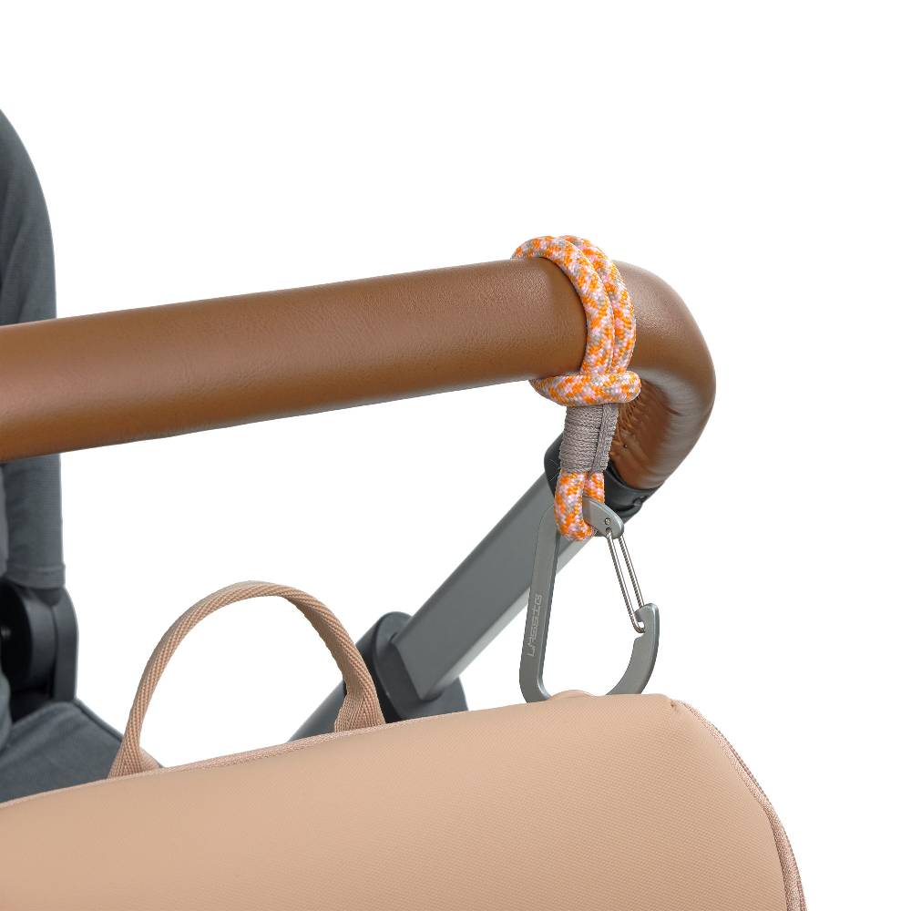 Lässig Kinderwagenhaken 2er Set - Karabiner, Beige Orange Online