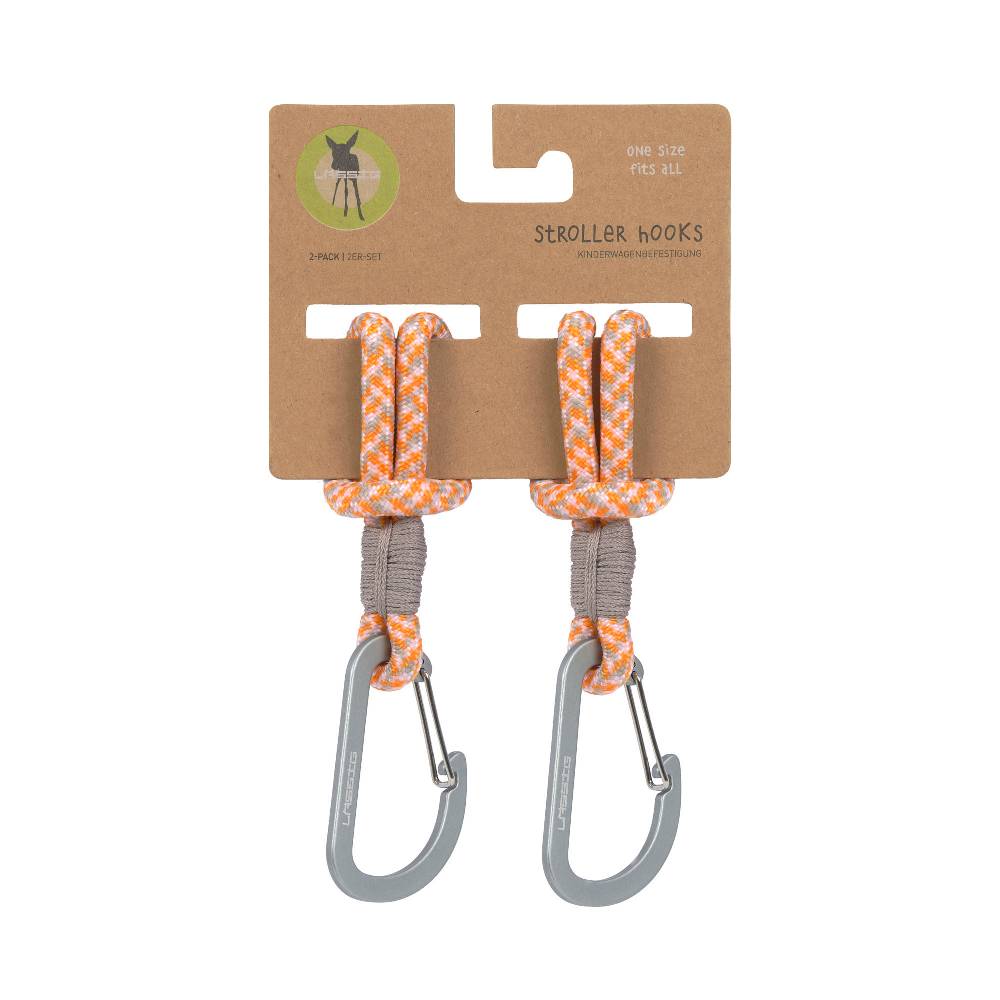 Lässig Kinderwagenhaken 2er Set - Karabiner, Beige Orange Online