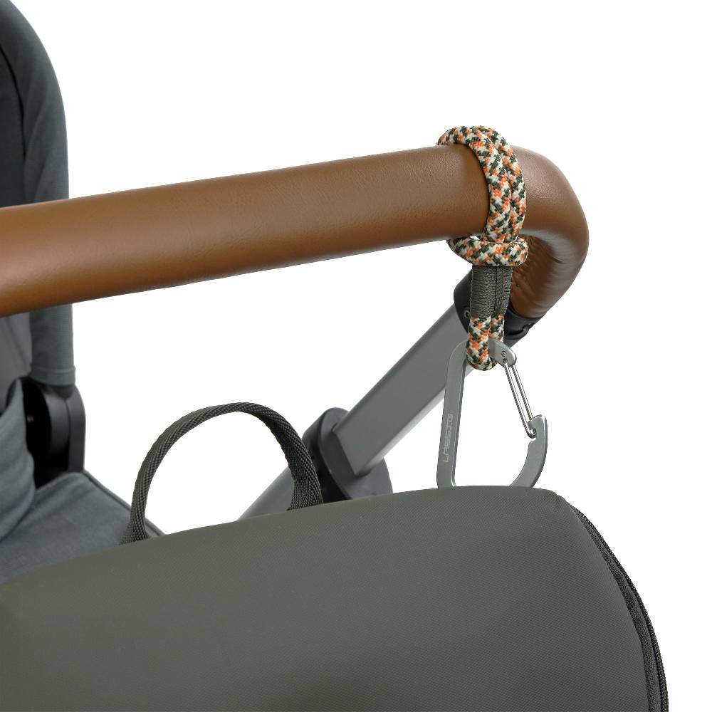 Lässig Kinderwagenhaken 2er Set - Karabiner, Oliv Rot Auslauf