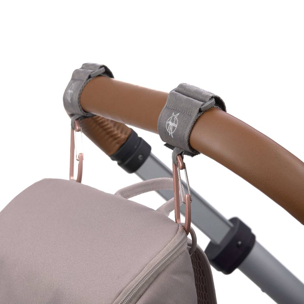 Lässig Kinderwagenhaken 2er Set - Karabiner, Grau Limitierter Zeitrabatt