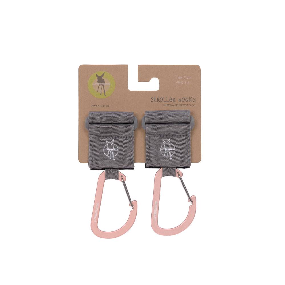 Lässig Kinderwagenhaken 2er Set - Karabiner, Grau Limitierter Zeitrabatt