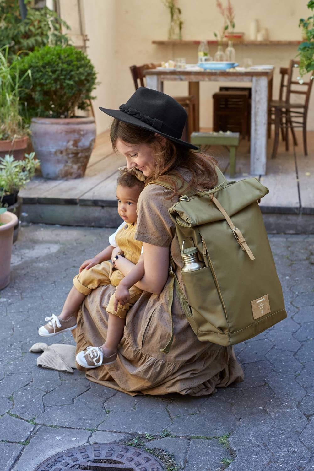 Lässig Wickelrucksack - Rolltop Backpack, Olive Weihnachtsangebot