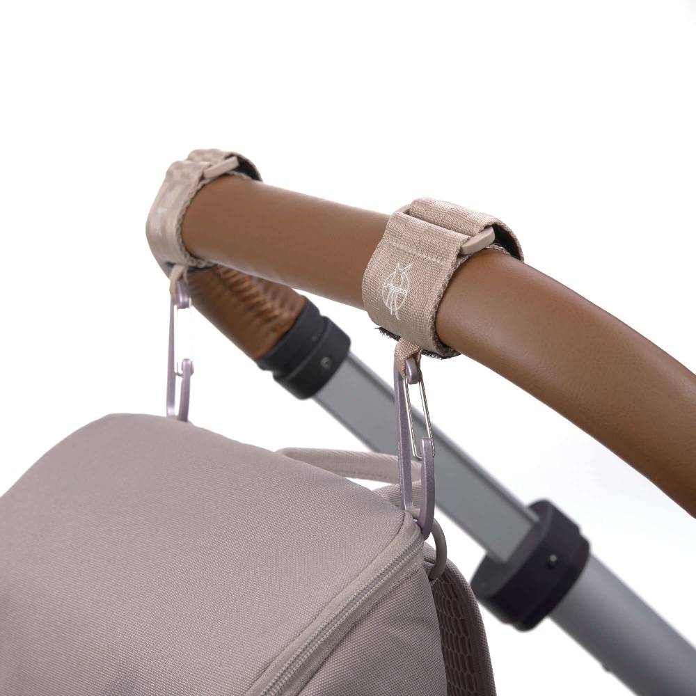 Lässig Kinderwagenhaken 2er Set - Karabiner, Beige Super Sparpreis