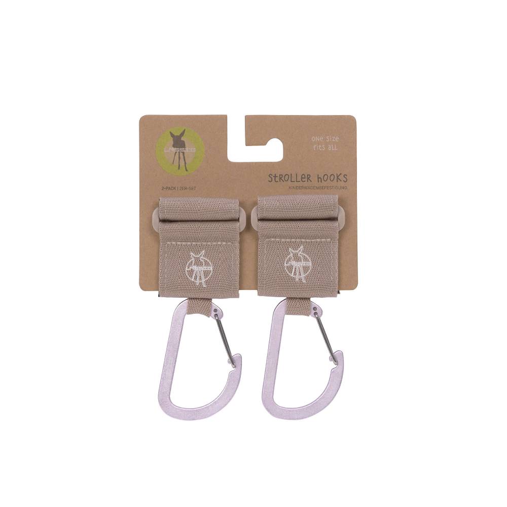 Lässig Kinderwagenhaken 2er Set - Karabiner, Beige Super Sparpreis