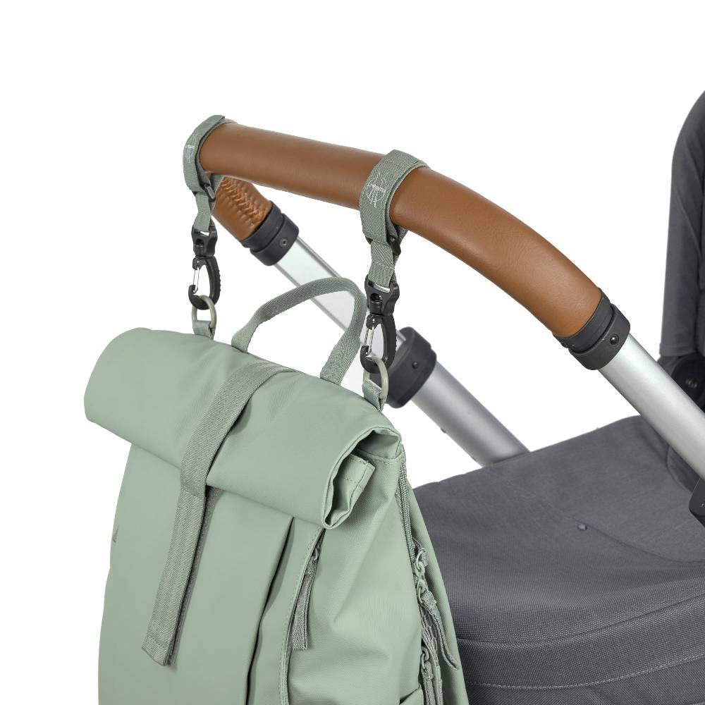 Lässig Wickelrucksack - Rolltop Up Backpack, Silbergrün Letzte 3 Tage