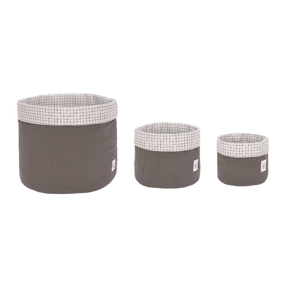 Lässig Aufbewahrungskorb (3 Stk) - Basket, Anthracite Outlet