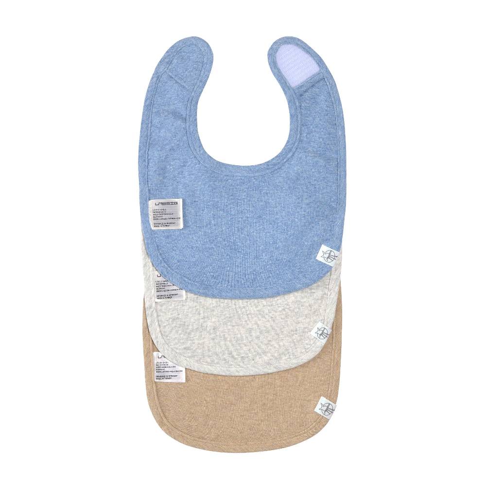 Lässig Spucklätzchen 3er Set - Baumwolle (bio), Blau Hellgrau Beige Angebote