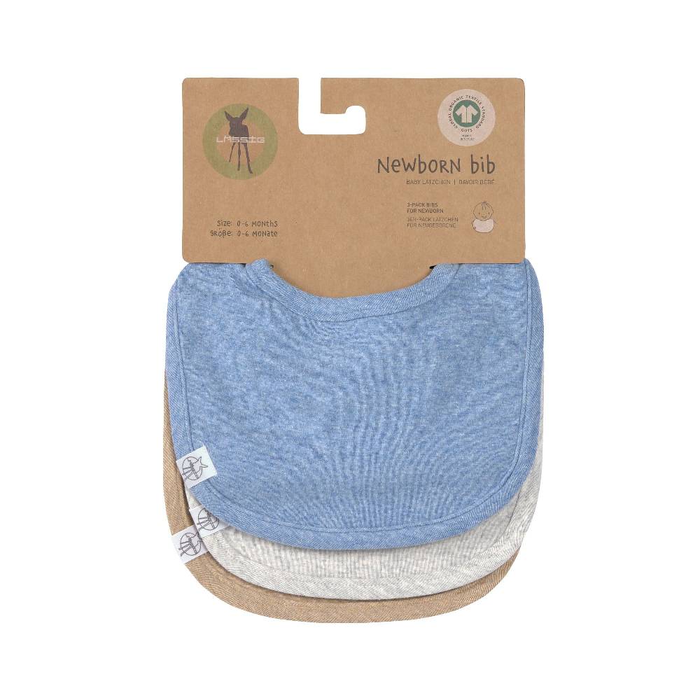 Lässig Spucklätzchen 3er Set - Baumwolle (bio), Blau Hellgrau Beige Angebote