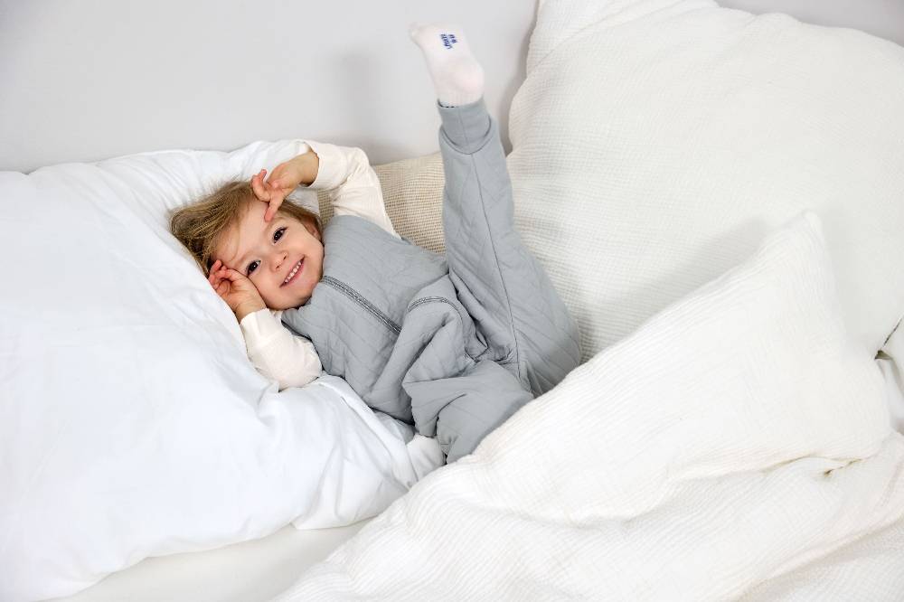 Lässig Kinder Schlafoverall 3 TOG - Bio Baumwolle, Hellblau Schlussverkauf
