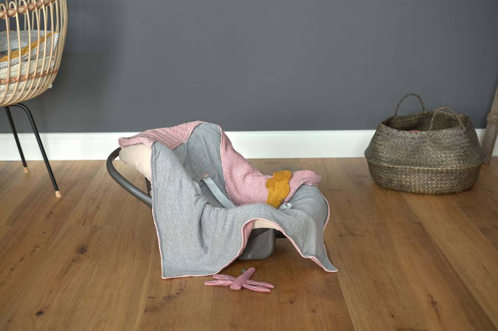 Lässig Einschlagdecke Baby - Bio Baumwolle, Dusky Pink Limitierter Zeitrabatt