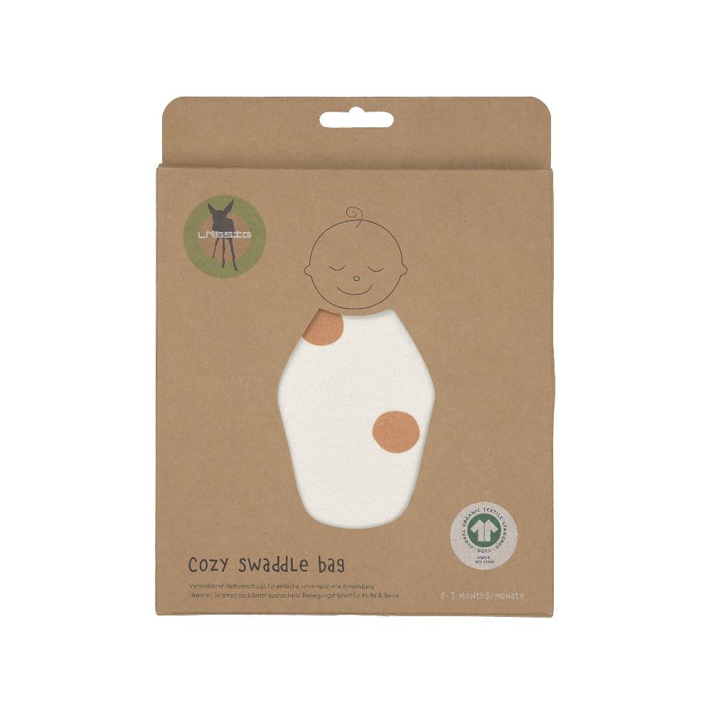 Lässig Pucksack - Bio Baumwolle, Big Dots Milky, Weiß Weihnachtsangebot