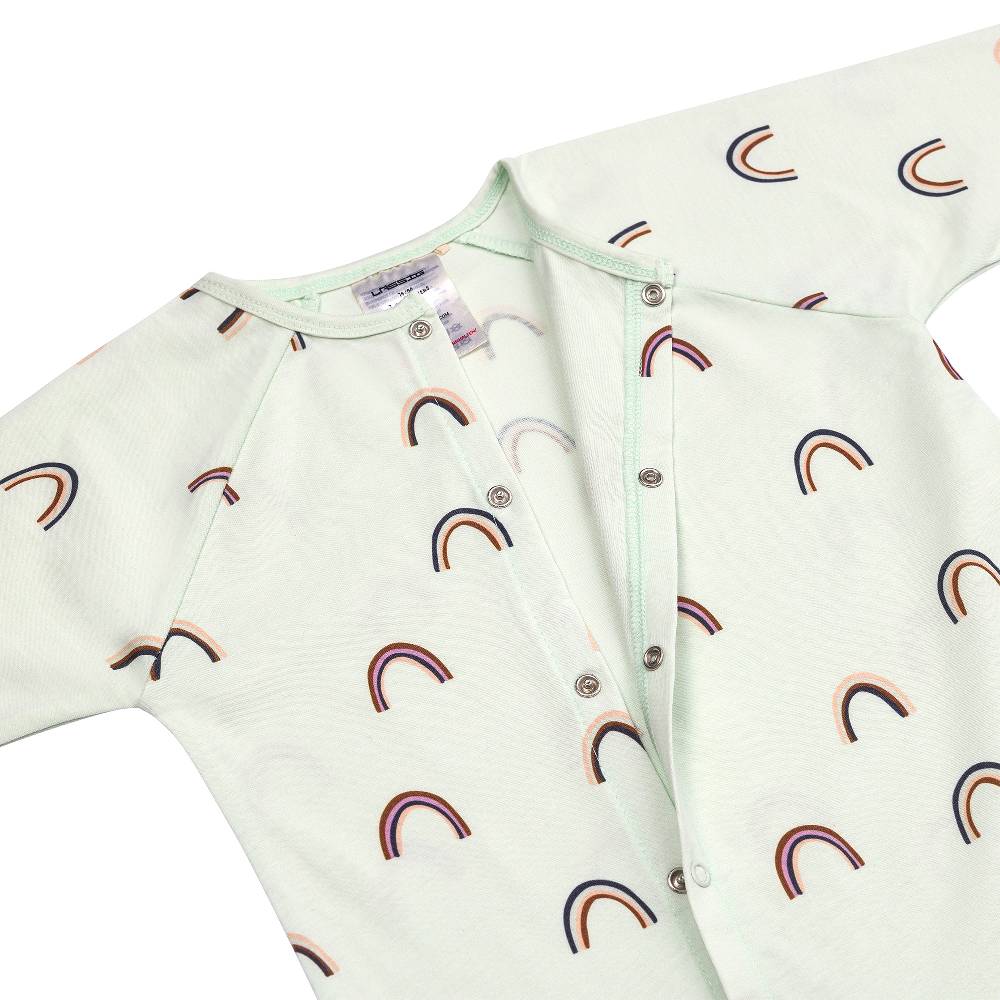 Lässig Baby Schlafoverall - Bio Baumwolle, Regenbogen, Mint Muttertagsangebot