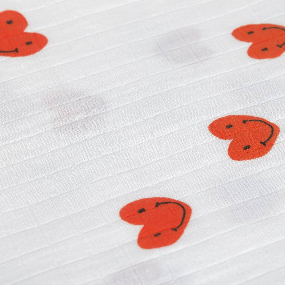 Lässig Mulltücher 2er Set (120 x 120 cm) - Bio Baumwolle, Happy Rascals, Heart Blitzangebot