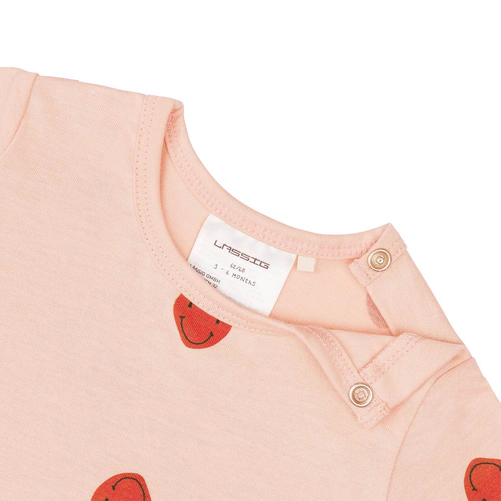 Lässig Baby Jumpsuit - Bio Baumwolle, Herzen, Rosa Kauf eins, bekomm eins gratis