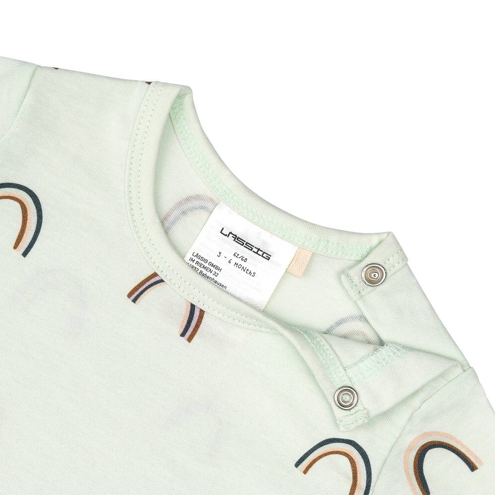 Lässig Baby Jumpsuit - Bio Baumwolle, Regenbogen, Mint Tägliche Deals