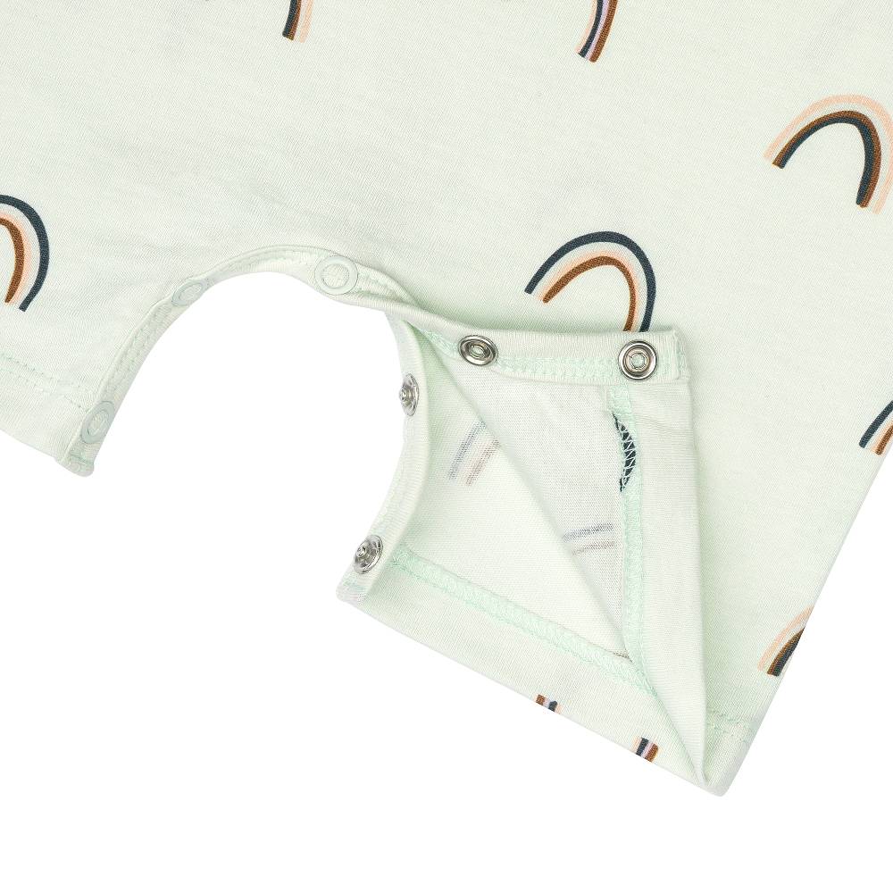 Lässig Baby Jumpsuit - Bio Baumwolle, Regenbogen, Mint Tägliche Deals