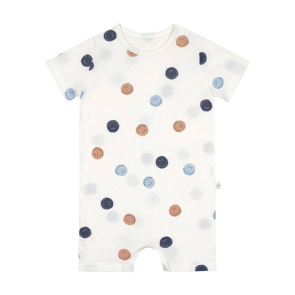 Lässig Baby Jumpsuit - Bio Baumwolle, Smile, Milky Sonderangebote