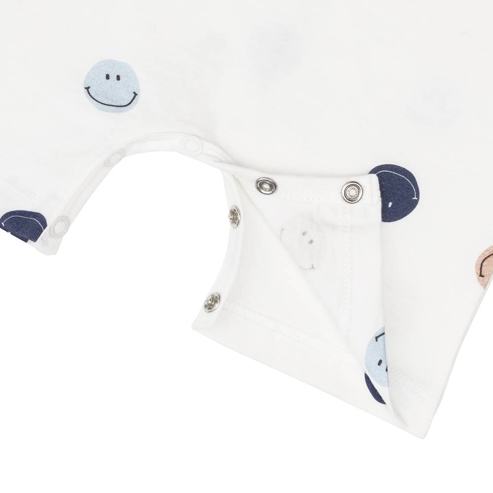 Lässig Baby Jumpsuit - Bio Baumwolle, Smile, Milky Sonderangebote