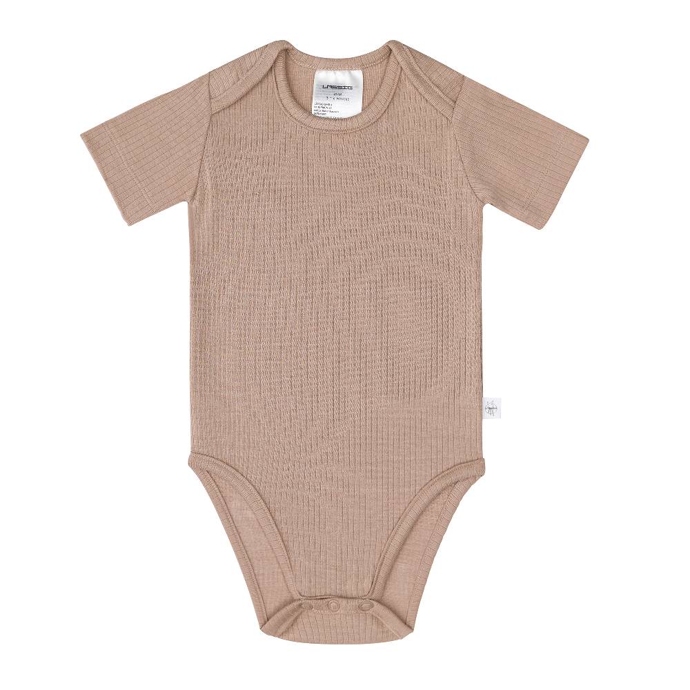 Lässig Baby Body Kurzarm - gerippt, Hellbraun Letzte 2 Tage